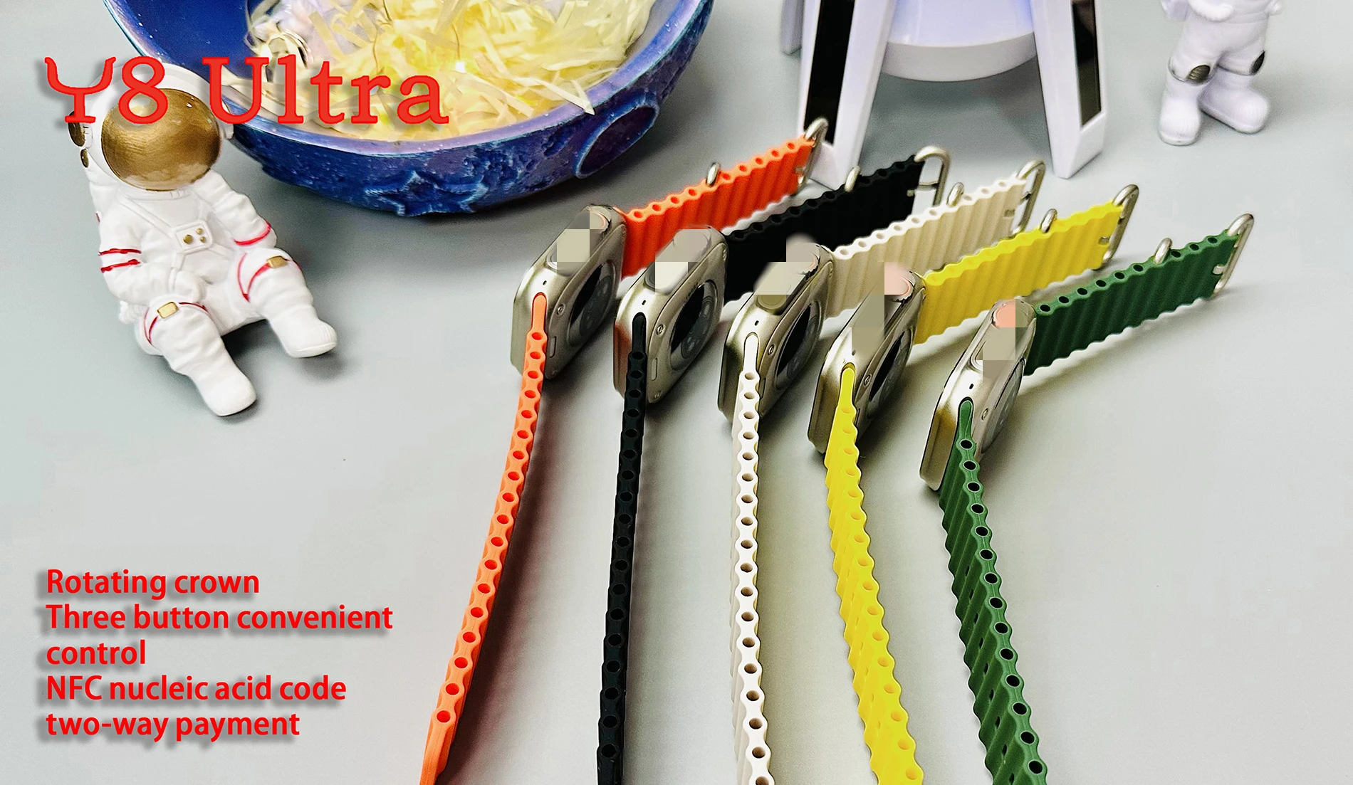 OEM Factory Y8 Ultra Smart Watch 2.1inch BT Call 49mm True Screw Buckle Series 8 Watch for Android ios NFC Smartwatch