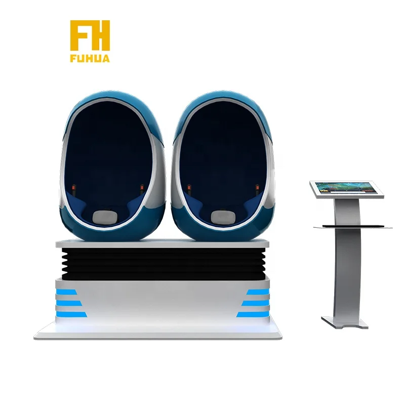 Crazy Egg 9d Virtual Reality Cinema 3 Dof Platform With Special Effects 2Seats Motion VR Egg Chair