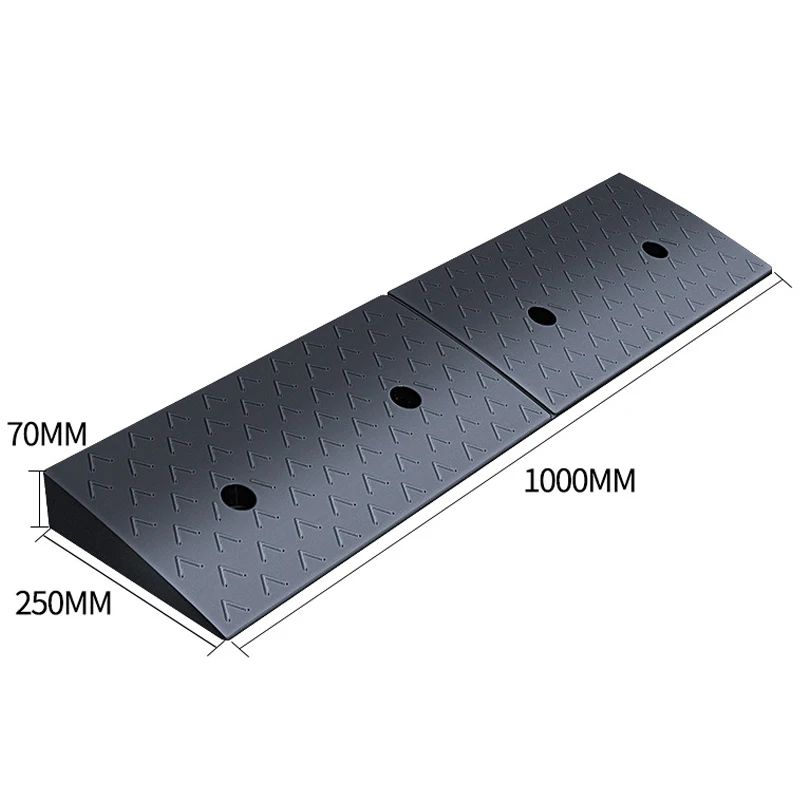 Portable 1000mm Length Rubber Threshold Ramp 70mm Height Speed Bumps Driveway Loading Dock Sidewalk Car Bike Motor Access