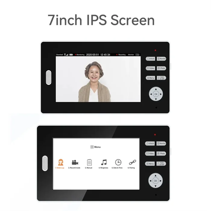 7 inch 2.4ghz digital wireless peephole door viewer with 140 degree wide angle camera night vision battery for home security