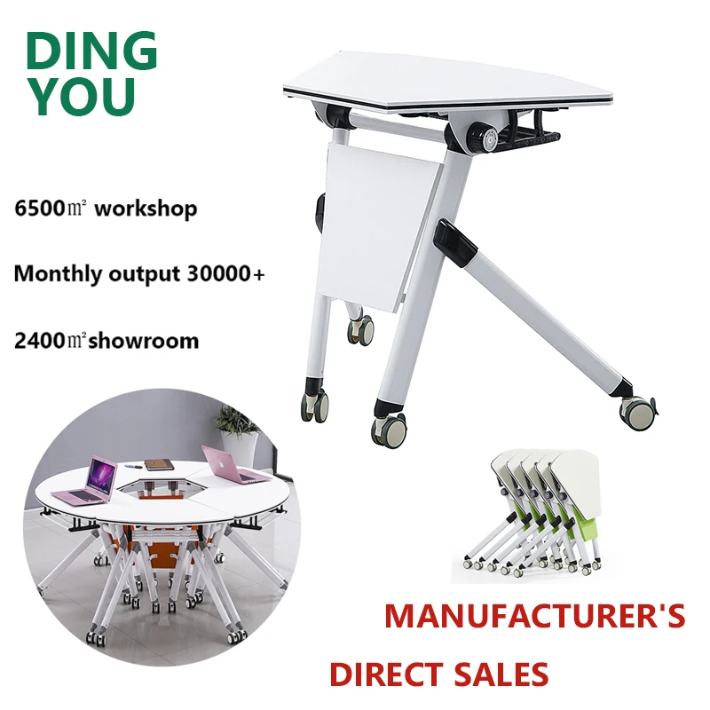 Office Foldable Conference Table Furniture Manufacturers Meeting Training Table Folding Table Desk With Wheels