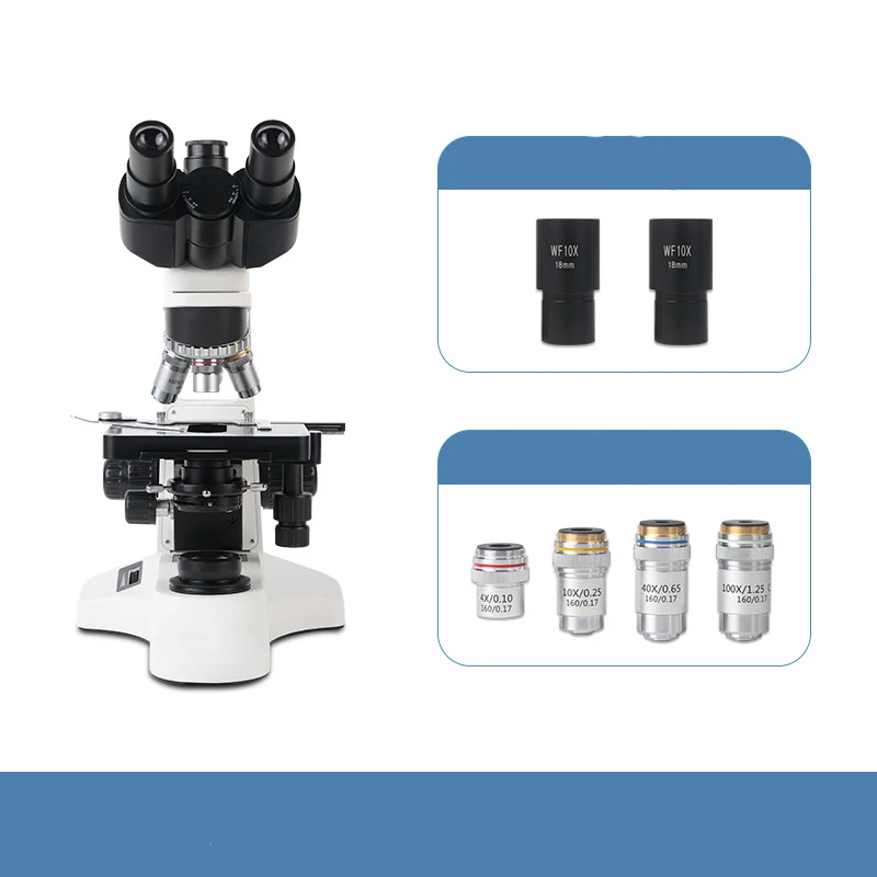 Trinocular Biological microscope for student High power microscope