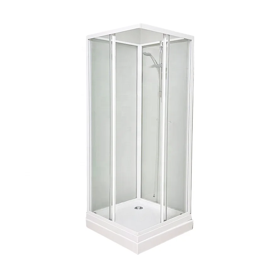 Oumeiga simple design shower wet room square glass shower cabin room corner entry with affordable price