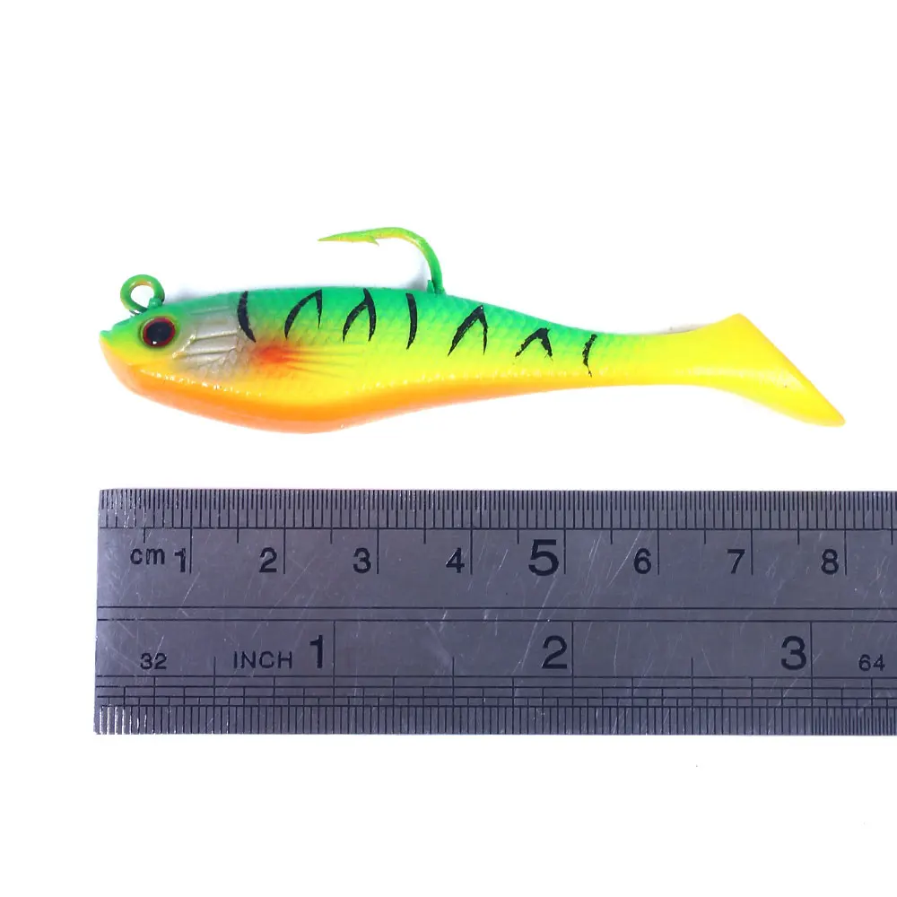 1Pcs 8cm 10g Fishing Gear Wobbler Bass Fishing Lure Artificial Silicone T tail Small Soft Lure Bait