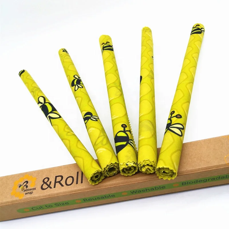 Manufacturer cut to size 33*100cm custom eco reusable beeswax food wrap long roll