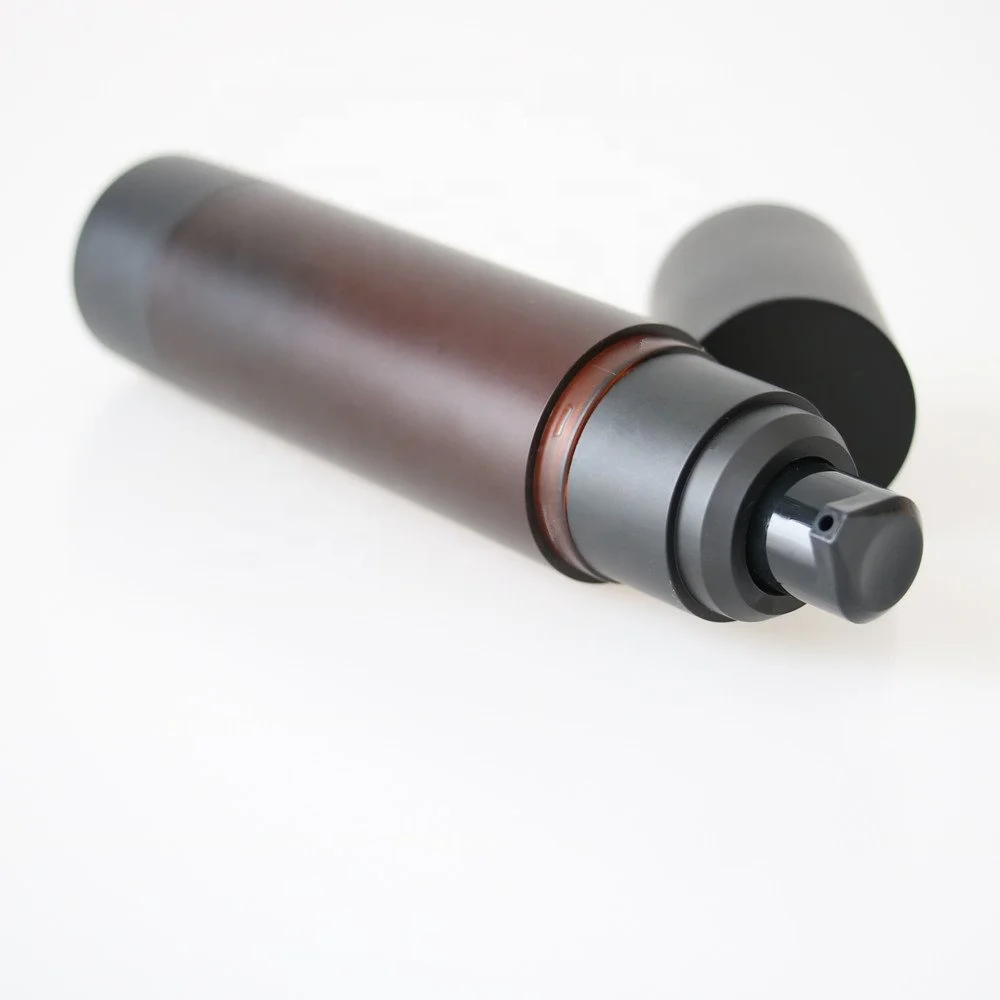 
15ml 30ml 50ml 80ml 100ml 120ml Matt Amber Black Airless Serum Pump Bottle for Cosmetic Packaging 