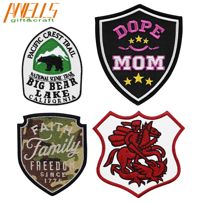 Iron On Sew On Clothes Bag Embroidered Badge Embroidery Applique Airborne Blank Patches Emblems For Commercial Home Embroidery