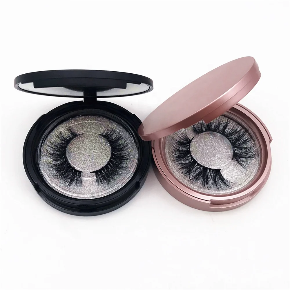 Factory Wholesale Faux Mink False Lashes Full Strip Silk Eyelashes Beautiful Cases Packing With Mirror 20mm 3D Silk Eyelash
