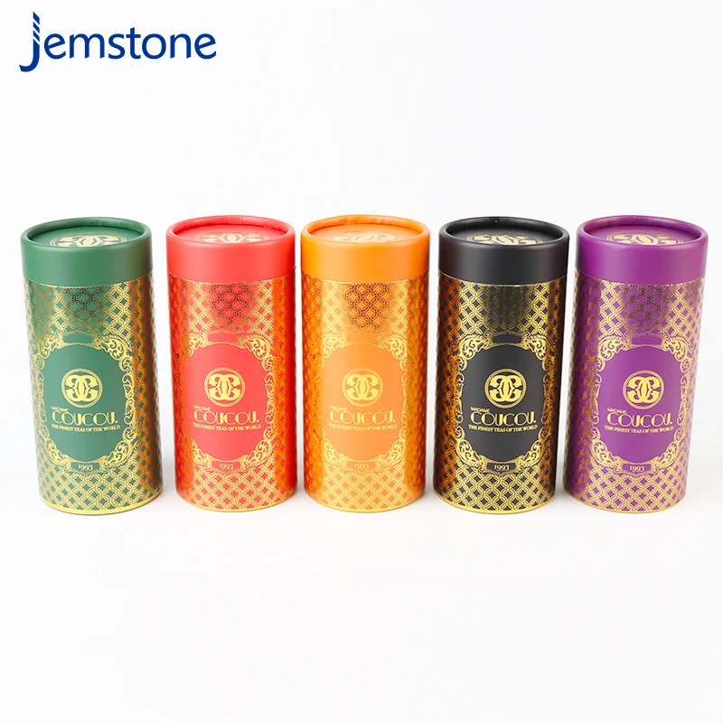 Food Grade Recycled Cardboard Cylinder Coffee Packaging Box Round Frozen Snails Mushrroms Flower Powder Tea Paper Tube