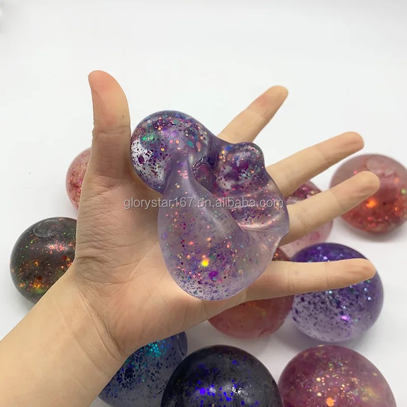 Tiktok Hot Selling Aurora Star Balls Decompression Squeeze Fidget Ball Maltose Relieve Stress Toys Children