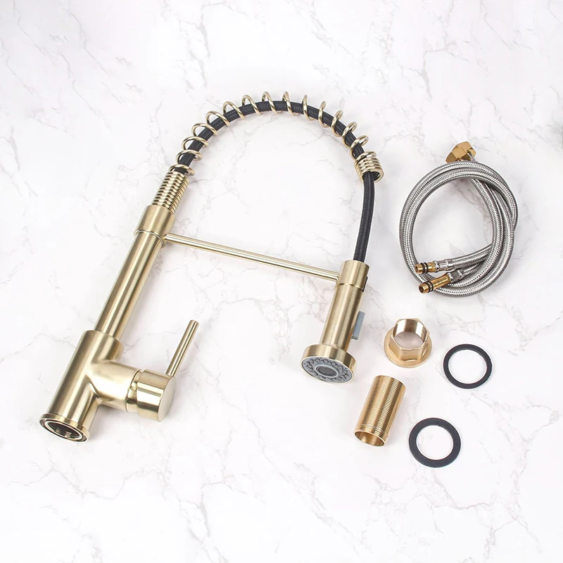 oem cheap gourmet faucet black brushed golden kitchen faucet still 304 stainless steel brass zinc alloy kitchen faucet