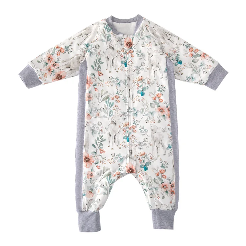 100% Cotton Baby Sleepsuit Kids Baby Sleeping Bags Two Way Zipper Double Layer Baby Sleeping Sacks