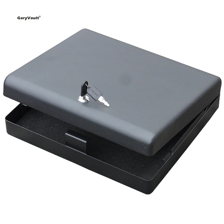 Hot Sale Portable Steel Cash Locker Lock Box Fireproof  Key Safe Tactical Defense Gun Safe