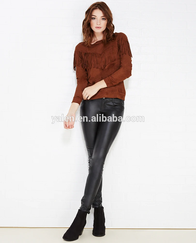
2016 Women Glamorous Jewel Shirt Blouse/ Fashion Ladies Long Sleeve Brown Shirt 