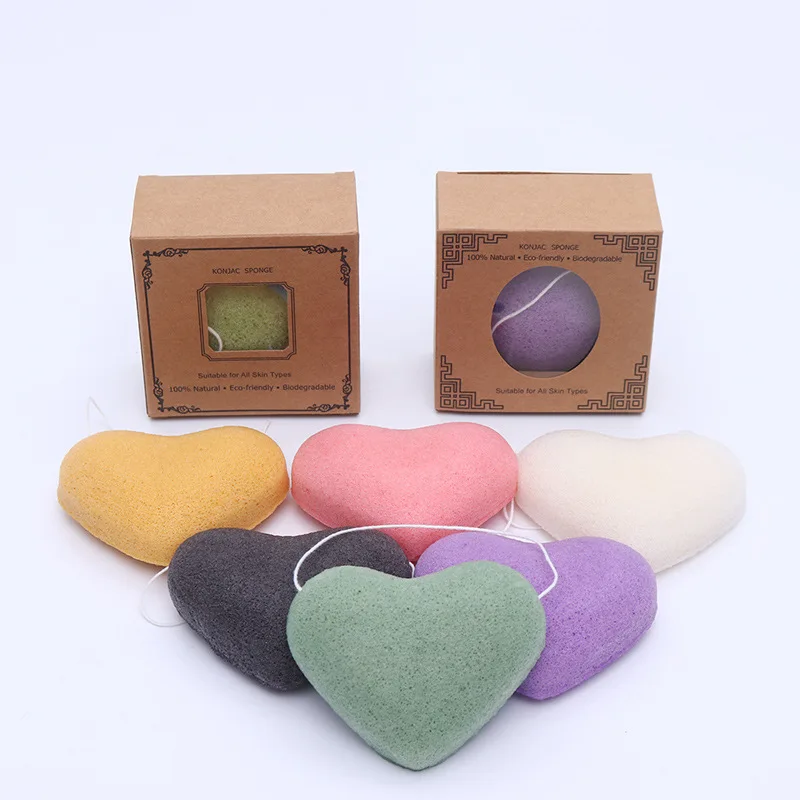 100% Natural Facial Konjac Sponge For All Skin Type Face Washing Cleaning Sponge Powder Puff Eco-friendly Biodegradable