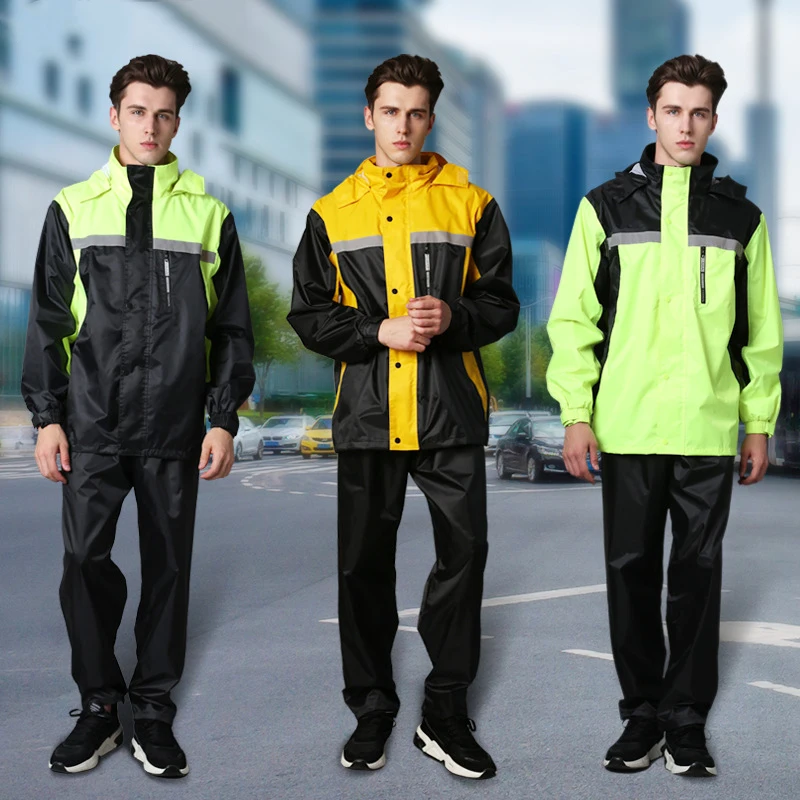Durable  Waterproof Reusable Custom adult rain coat cycling motorcycle man rain suit