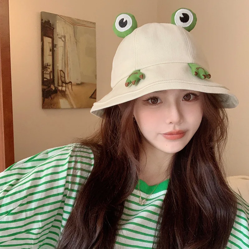 New Arrival Fashion Cute Frog Ear Hat Fisherman Hat Cartoon Bucket Cap Hat