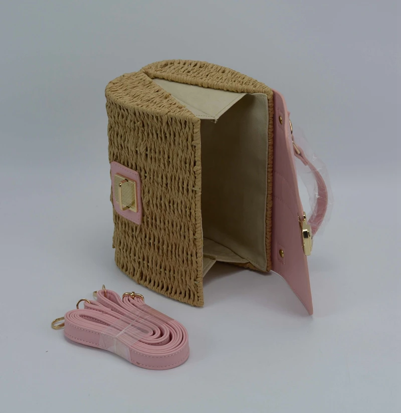 Summer Beach Bag Custom Straw Woven Bag Fashion Women Cross Body Bag