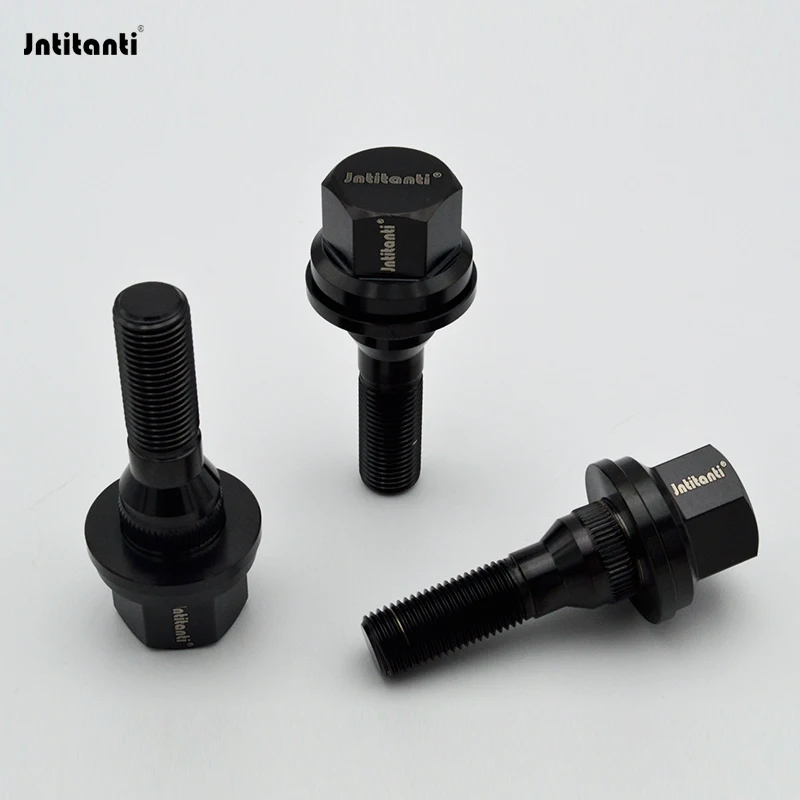 Jntitanti Gr.5 titanium alloy black wheel hub bolts M12X1.25 For Peugeot, Citroen