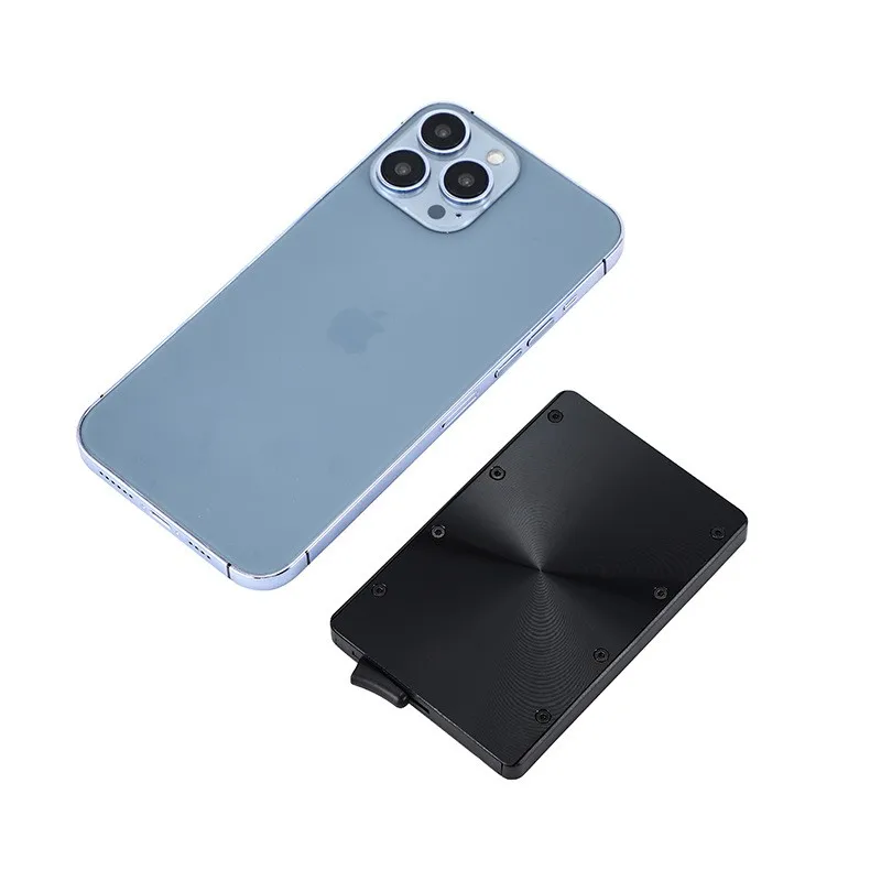 OEM CD pattern women popup wallet metal business card case aluminium credit card holder