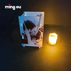 LED candle and chain Sublimation Acrylic lantern(include LED candle and chain, no battery, suitable battery is LR1130)