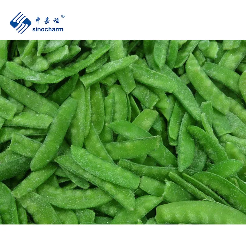 Sinocharm  Wholesale Price high Quality Sweet Crisp Organic Frozen vegetables Snow Peas Non Worm IQF Whole Peapod with BRC A