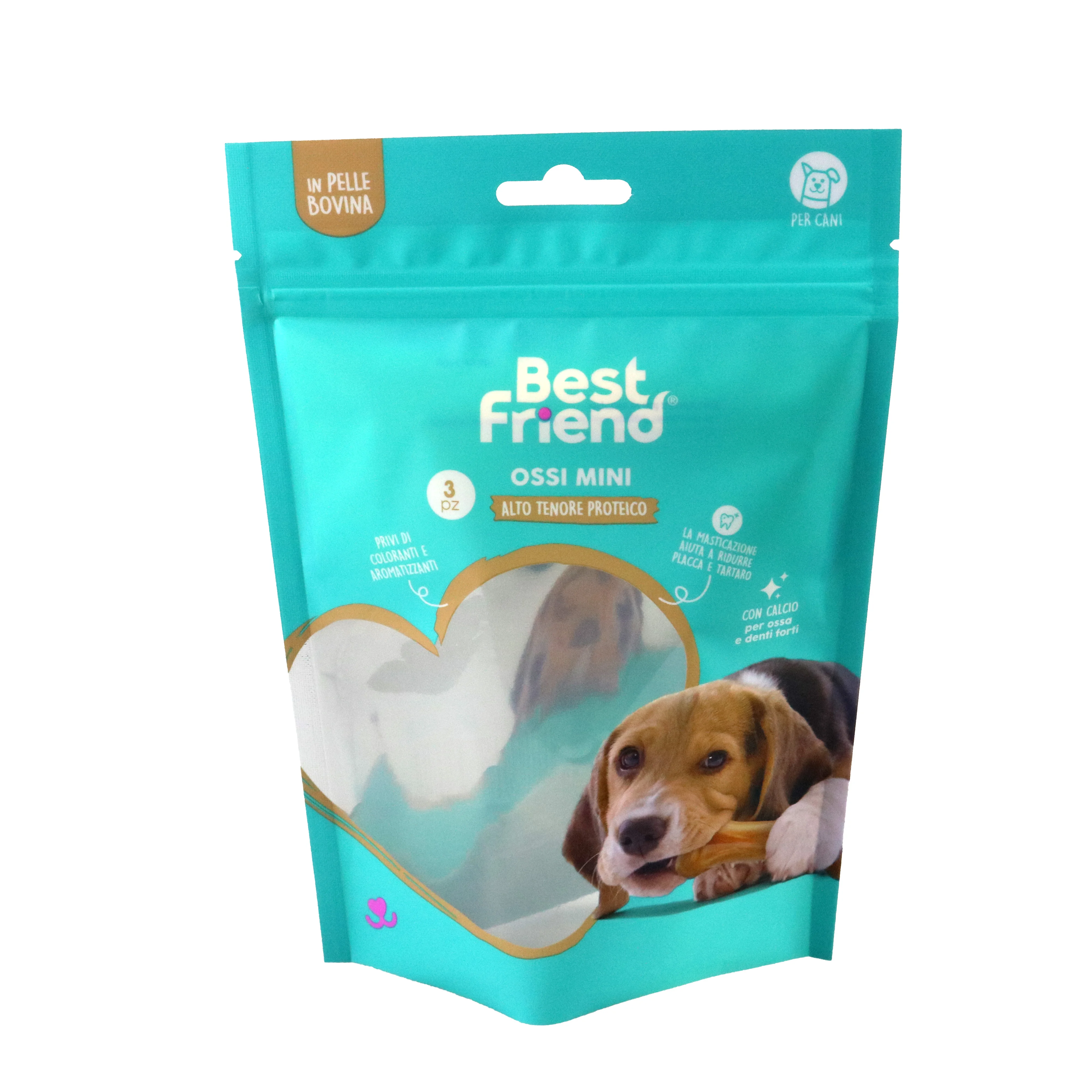 Customized pet dog food cat food composite skittles smell proof with zipper eight-side seal food packaging bag