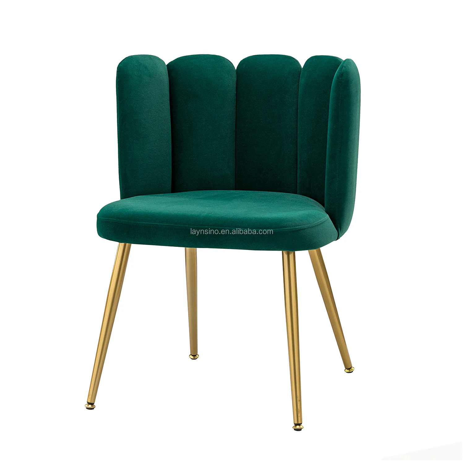 Modern Restaurant Dining Room Chairs Hotel French Gold Metal Feet Luxury Green Velvet Dining Chairs