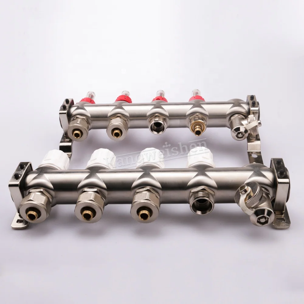 4 port Stainless Steel Water Under Floor Heating System Parts  Manifold
