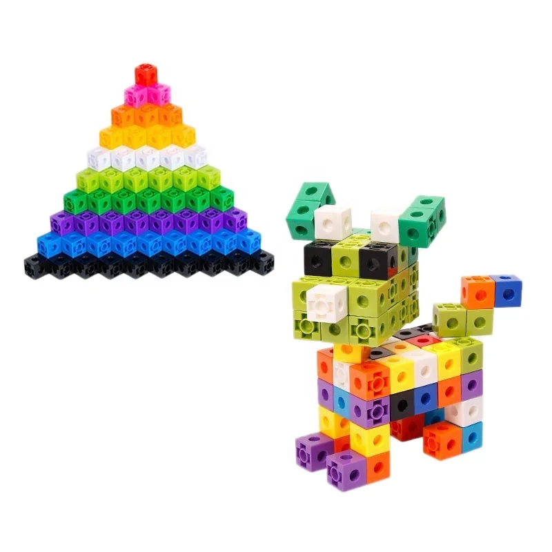 Educational Toy Learning Activities Math Linking Cubes Plastic Cubes Interlocking Building Blocks For Children