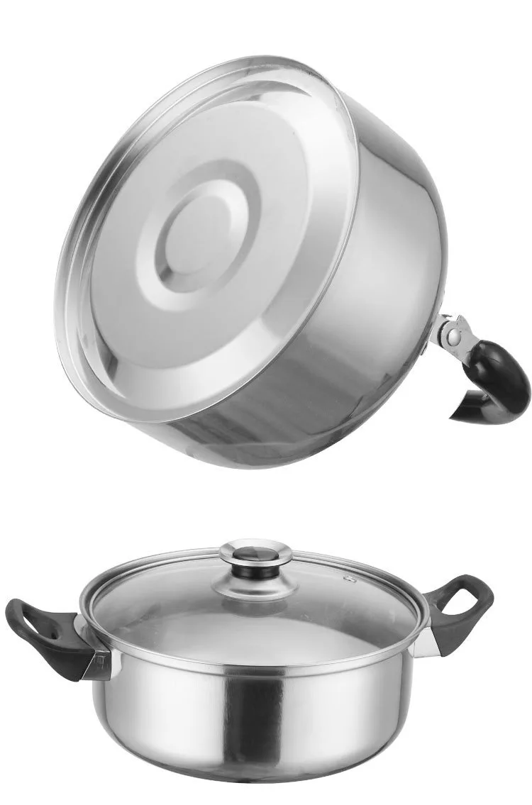 12pcs Factory Direct Hot Sale Korea Stainless Steel Cooking Pots And Pans Cookware Sets soup pot set casseroles