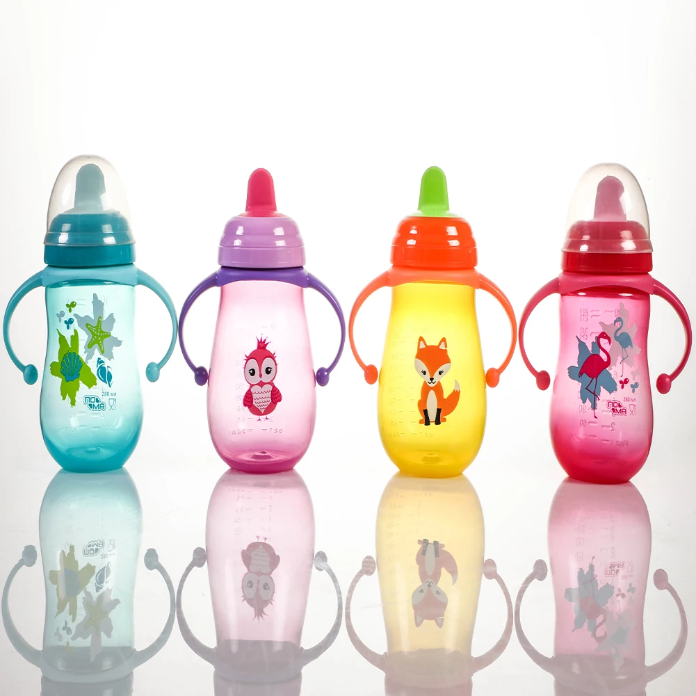 Оптовая продажа, Детская Бутылочка широкого размера с защитой от коликов, безопасная бутылочка из полипропилена для кормления и питьевой воды