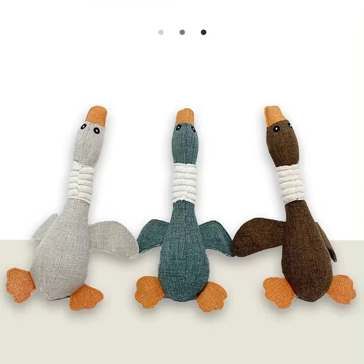 Новинка игрушечная игрушка для домашних животных трехцветные игрушки гуся прорезки зубов облегчение плюшевые товары собак Прямая продажа с завода