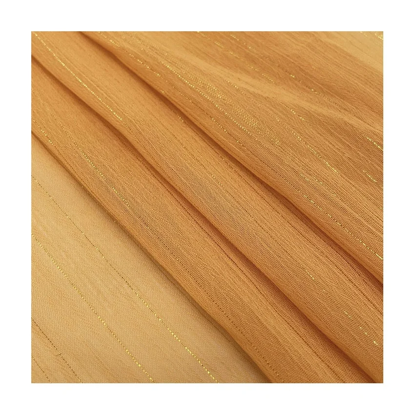 stock lot 100% polyester crepe fabric for dress colorful shiny metallic fabric