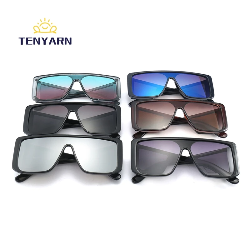 Tenyarn Fashion Plastic Gradient UV 400 Fashion Oversized Trendy Women Shades Sun Glasses Sunglasses