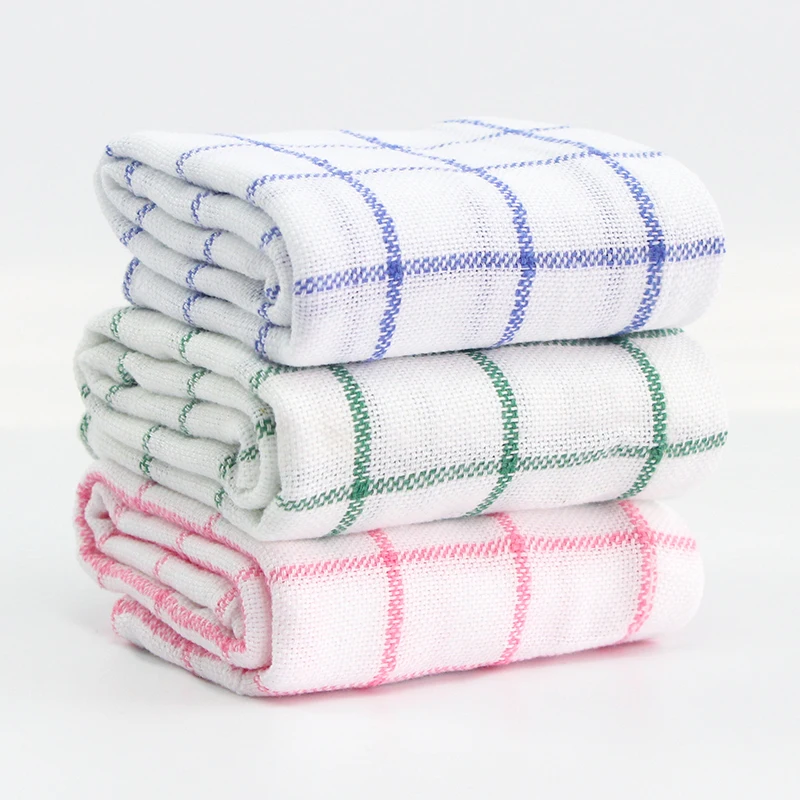 
Popular 3 Colors New Checked Pure Cotton Custom Tea Towel Printing 