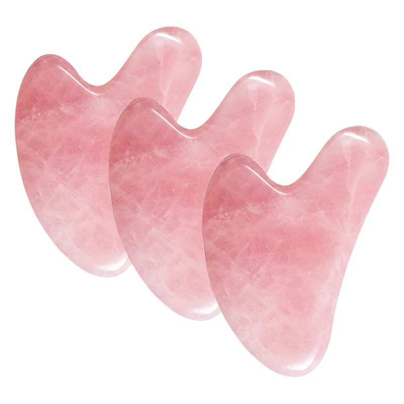 Товары для здоровья, шея, спина, всего тела, гуаша кварцевая розовая доска, массажные инструменты для соскабливания лица с сумкой