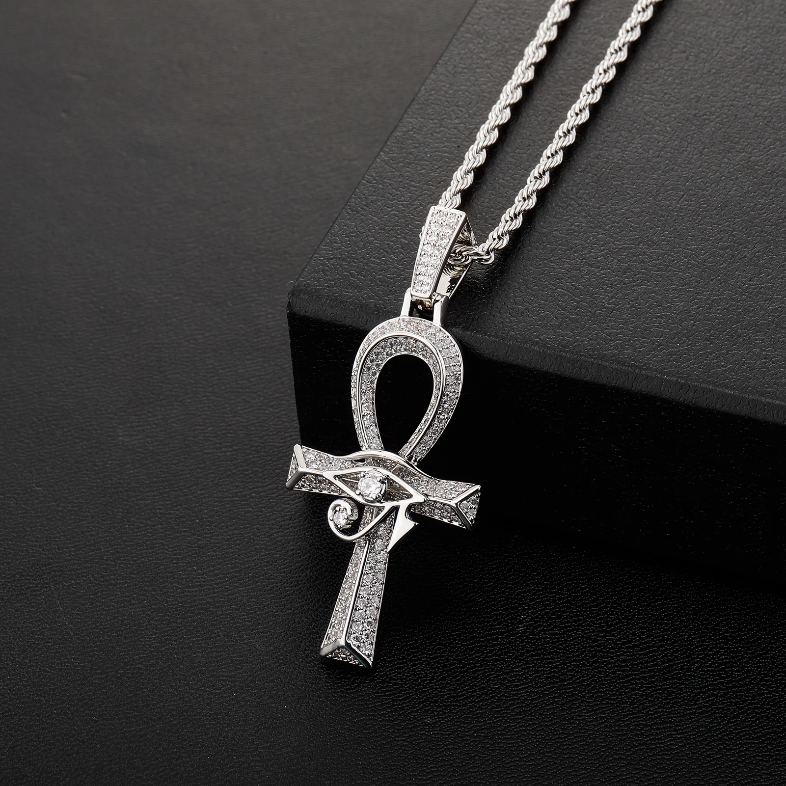 Hip Hop Pendant Men Christian Religion Jewelry Fashion Charms Real Gold Plated Silver Copper CZ ZIRCON Iced Out Cross Pendant