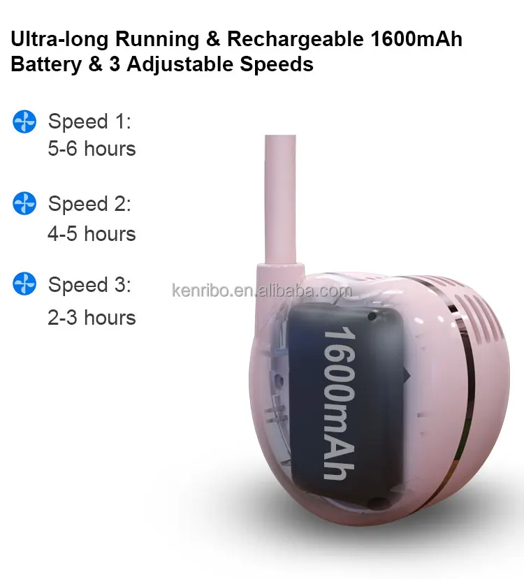 mini personalized electric usb rechargeable cool hang neck fan portable leafless cooling fan wearable bladeless hanging neck fan