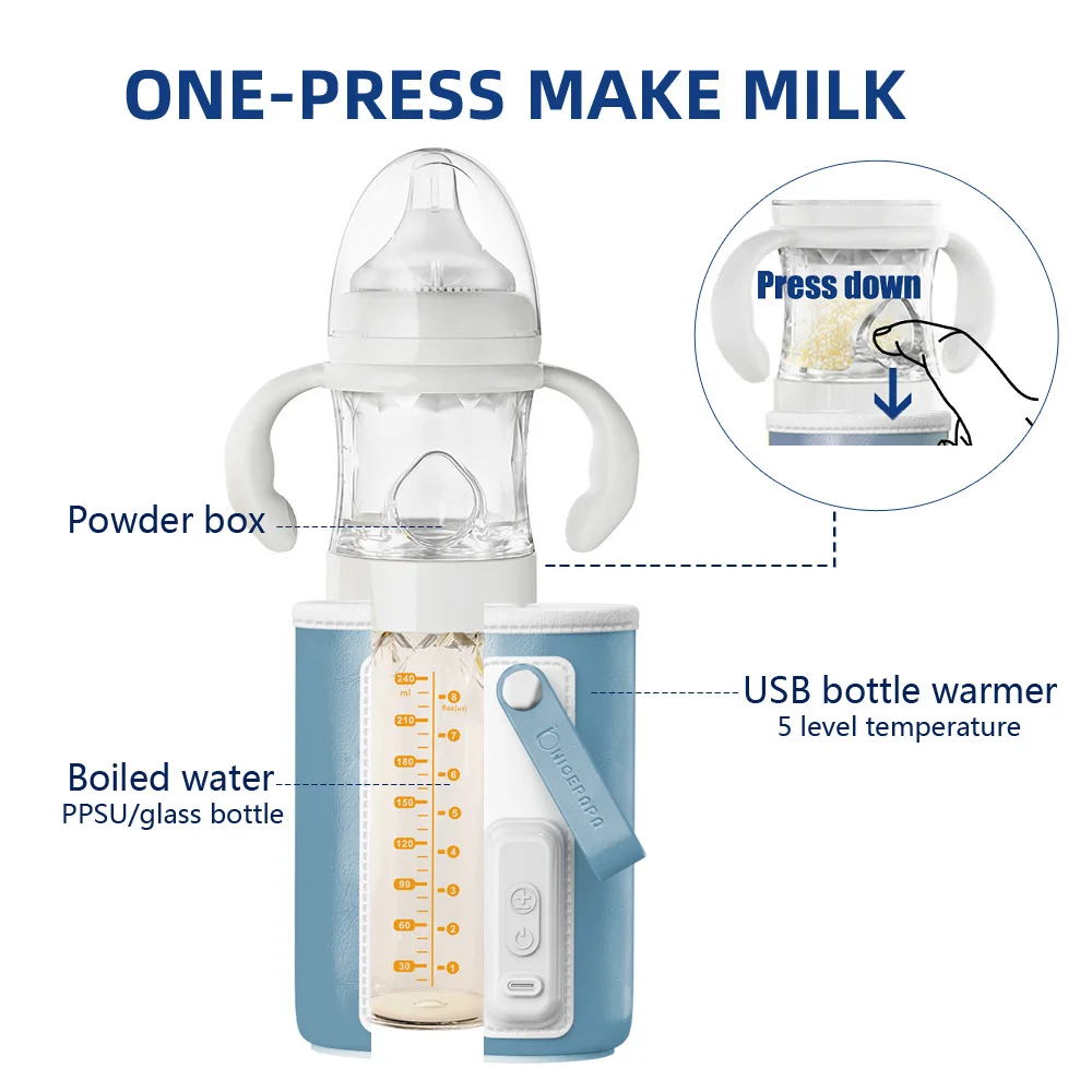 Good quality new best usb charger electric heating warmer best formula dispenser glass baby milk feeding bottles