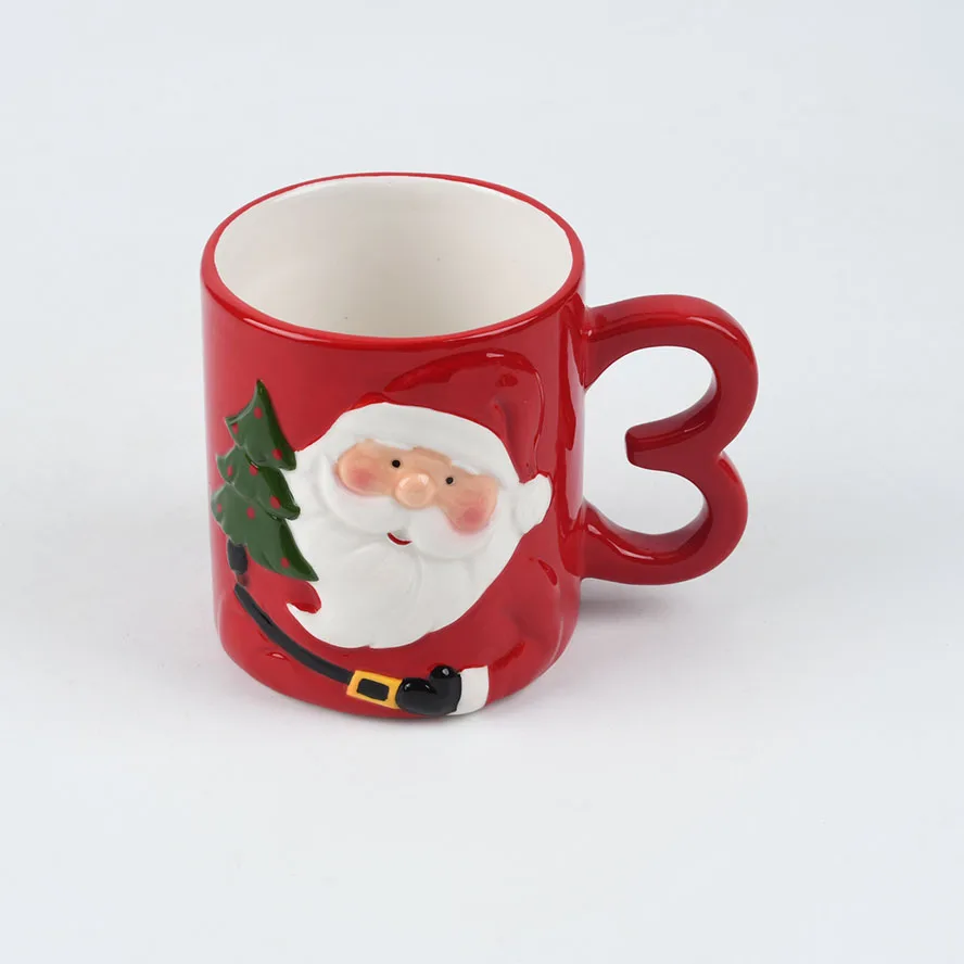Customized logo hand painted Santa Claus coffee mug Christmas decor ceramic mug
