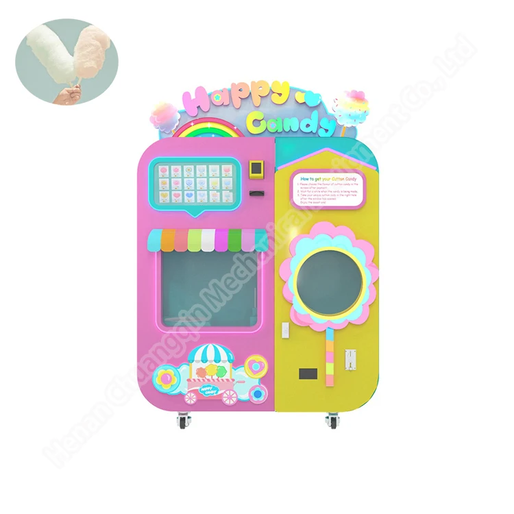 Профессиональная закуска мягкое мороженое полностью автоматический торговый автомат для сладкой ваты 6 коробок