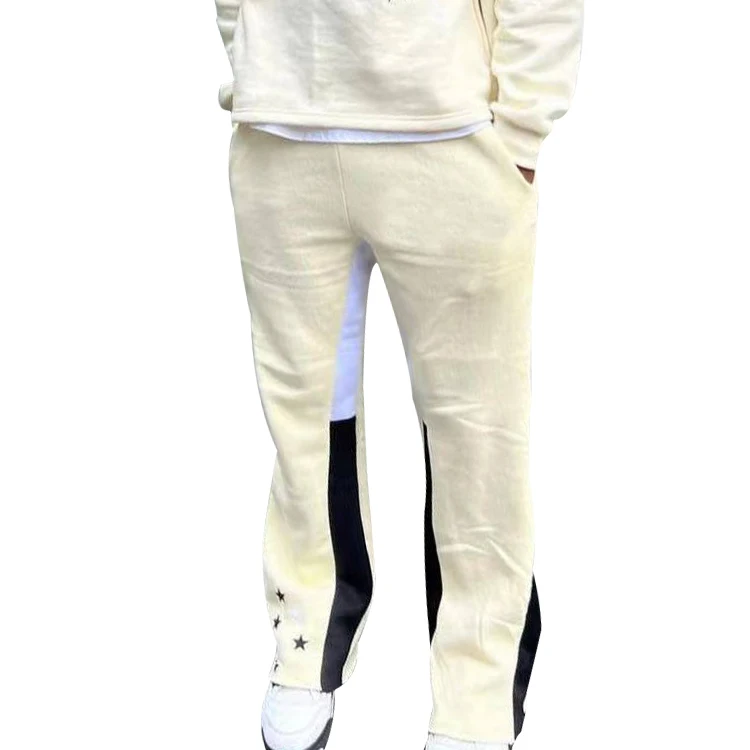 Streetwear Custom tracksuit for men 2 piece set flared sweatpants jogger and cropped hoodie set y2k men sweat suit tracksuit