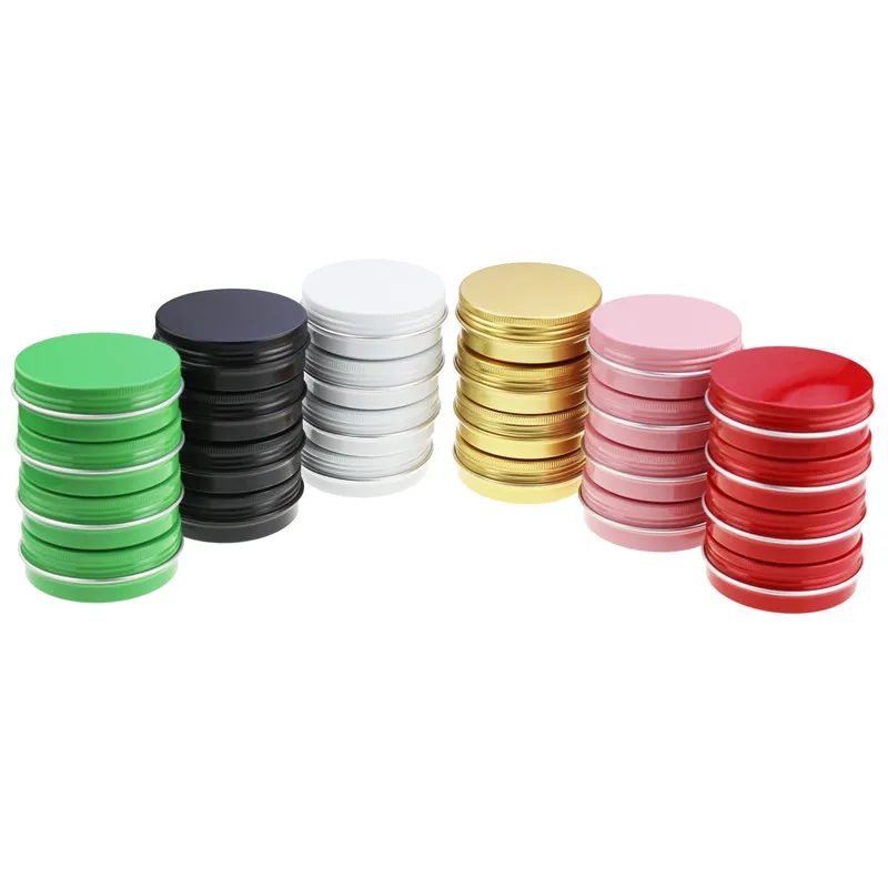 factory Free sample 6 colors Custom Logo Aluminum Jar , Round Aluminum Can , metal Aluminium cosmetic jar cans