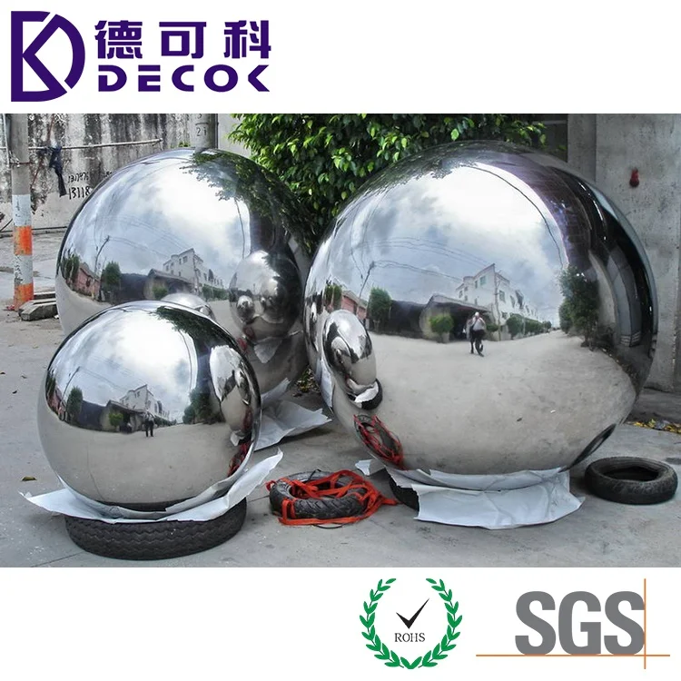 Garden ornament spheres mirror finish 500mm 600mm stainless steel hollow ball