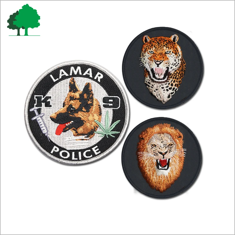 Direct factory sale custom high quality cheaper embroidery patch German Shepherd Embroidery patches