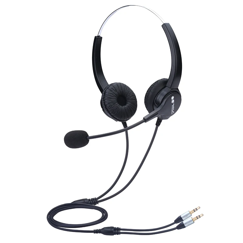 
Dh635d call center 3.5mm dual plug professional dual ear microphone noise reduction computer headset 
