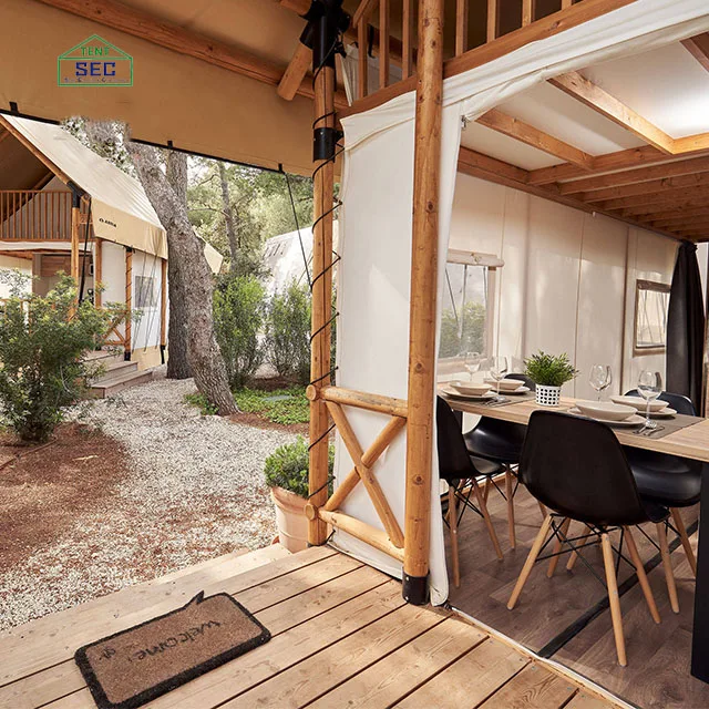 Hotel tent luxury resort four seasons furniture holiday tent glamping safari tent with bathroom