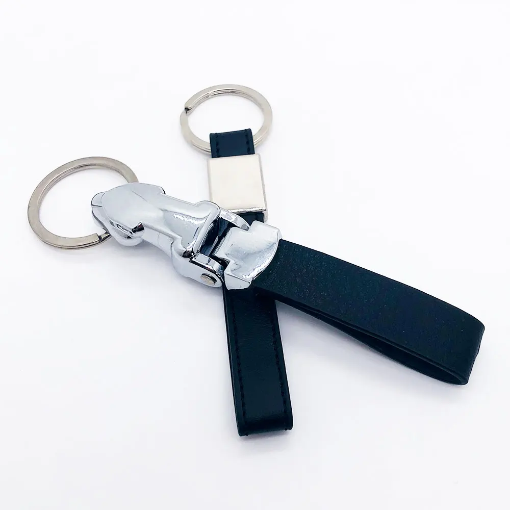 Customized Personalized PU Leather Carabiner Keychain Keyring Custom Leather Metal Luxury Leather Keychain