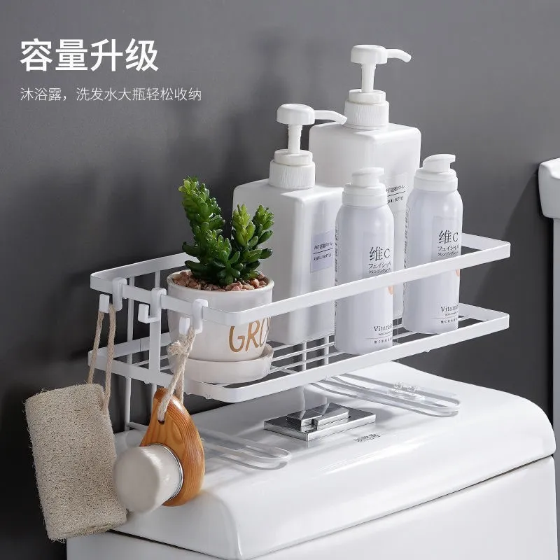 Stored Above The Toilet Shelf Free Of Perforation Shelf The Bathroom Toilet Placed On The Water Tank Bracket